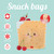 SET OF 3 REUSABLE SNACK BAGS - SNACK BAGS - COOKIE