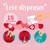 MINI ERASER DISPENSER - LOVE DISPENSER - HEART