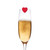 SET OF 6 DRINK MARKERS - LOVE IS IN THE GLASS - HEART