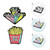 SET OF 2 METAL STICKERS - CUTIE - FRIES