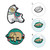 SET OF 2 METAL STICKERS - CUTIE - LLAMA + SLOTH