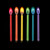 PARTY CANDLES COL. FLAME - PARTY CANDLES WITH COLOURED FLAMES - MULTICOLOR