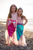 Mermaid Glimmer Skirt with Headband, Pink, SIZE US 5-6
