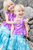 Sequins Sparkle Mermaid Top with Skirt, SIZE US 5-6