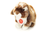 Hermann Teddy Rabbit sitting dark-brown/white brindled 20 cm