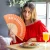 Hand fan "air conditioning" orange