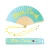 Handfan "Mum, I'm ok" blue and yellow gradient