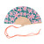 Hand fan pink and green flowers