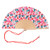 Hand fan pink and red poppies