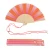 Hand fan pink and orange stripes