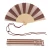 Hand fan brown and beige stripes
