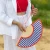Hand fan red and blue stripes