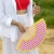 Hand fan yellow and pink stripes