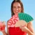 Hand fan waves and stripes
