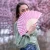 Hand fan - pink printed