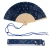 Hand fan paisley blue