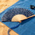 Hand fan paisley blue