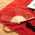 Hand fan paisley garnet