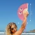 Hand fan 'eyes' pink