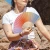 Hand fan blue and orange gradient