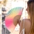 Hand fan pink and green gradient