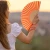 Hand fan Peach