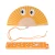 Hand fan 'eyes' orange
