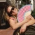 Hand Fan pink vichy
