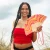 Hand Fan pink waves