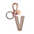KEY RING - MY INITIAL - GOLD ROSE - V