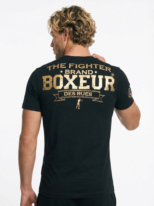 T-Shirt Iconica Black con logo Gold