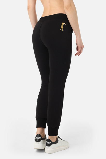 Pantalone Black con Logo Gold