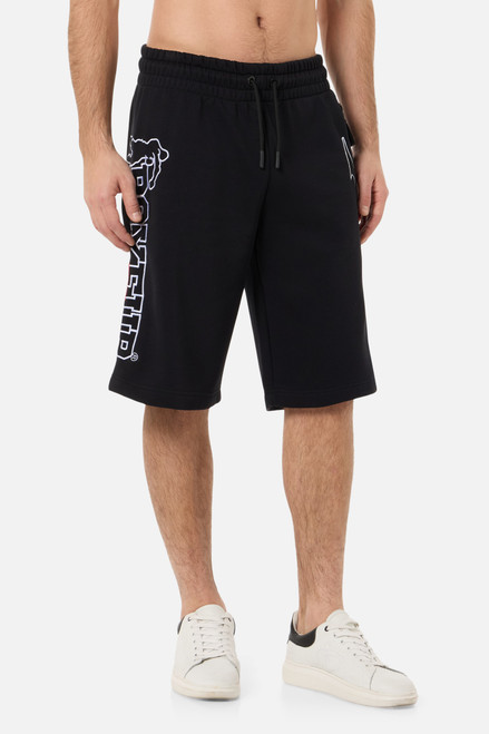 Pantaloni Corti Con Logo Laterale Black