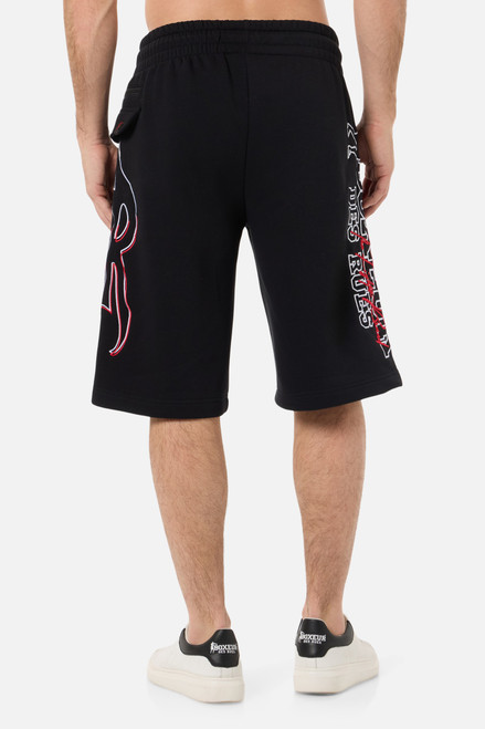 Pantaloni Corti Con Logo Laterale Black