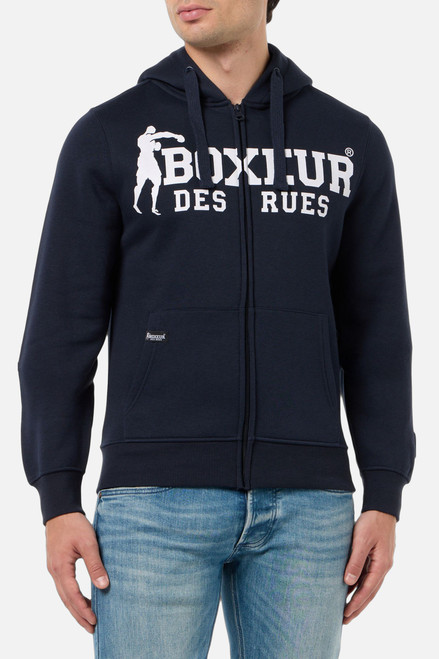 Felpa Full Zip Midnight Con Patch E Logo Midnight Felpa Full Zip Midnight Con Patch E Logo Midnight