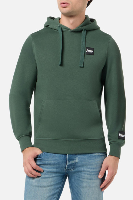 Felpa Con Cappuccio E Patch Sage