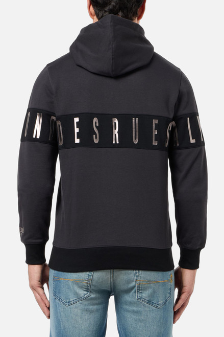 Felpa Con Cappuccio Anthracite Con Inserto In Contrasto Anthracite-Titanium