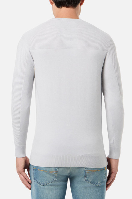 Maglione Girocollo Grigio Con Patch