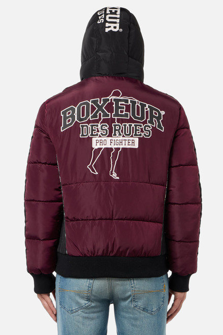 Giacca Imbottita Tawny Port Logo Con Dettagli Bianchi Giacca Imbottita Tawny Port Logo Con Dettagli Bianchi