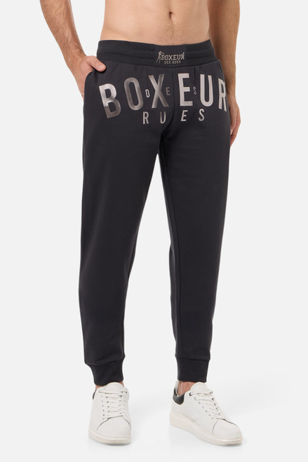 Pantaloni Neri Con Logo Frontale Anthracite-Titanium