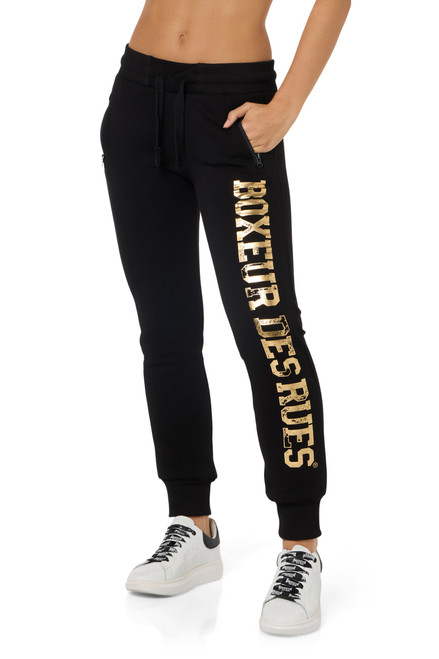 Pantalone Logo Nero - Black-Gold