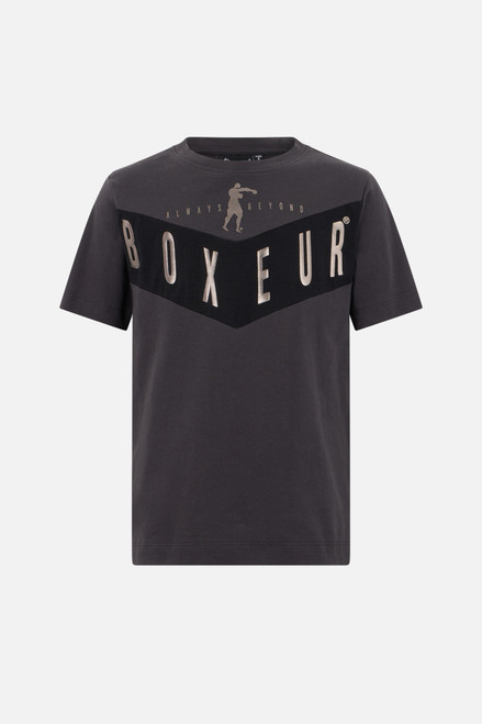 T-Shirt  Con Inserto A "V" Anthracite-Titanium