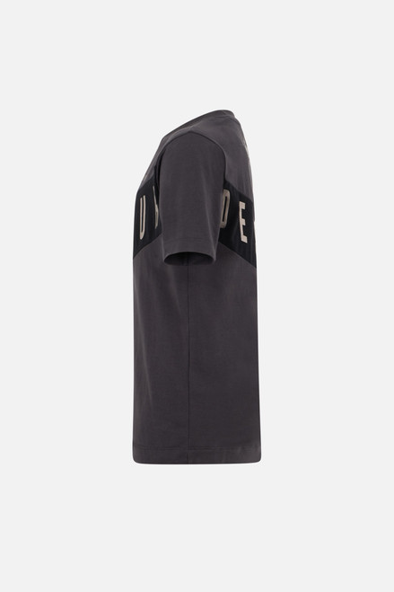 T-Shirt  Con Inserto A "V" Anthracite-Titanium