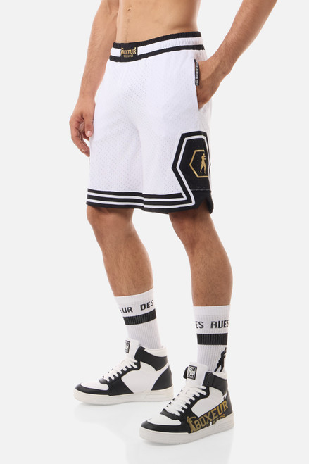 Pantaloncino Bianco E Oro