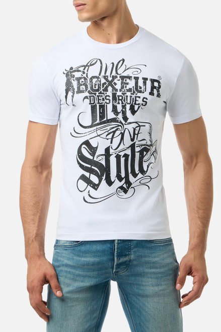 T-Shirt Bianca Graficata In Stile Chicano