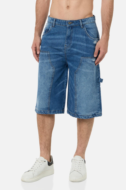Double Knee Carpenter Jeans Corto Medium Blue