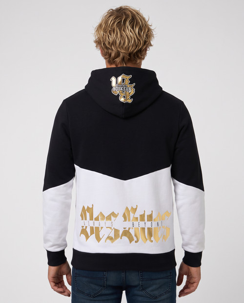 Felpa Cappuccio Zip Over Gotica Black-Gold