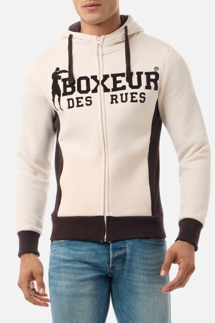 Felpa Logo Warm Blank Con Cappuccio E Zip