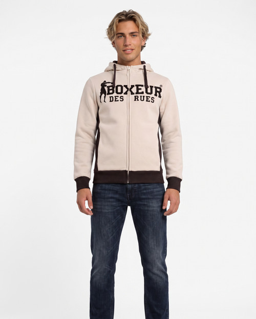 Felpa Logo Warm Blank Con Cappuccio E Zip