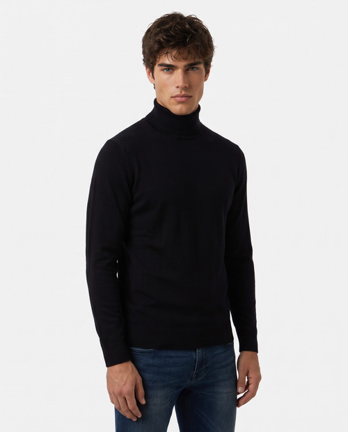 Maglione Nero A Collo Alto